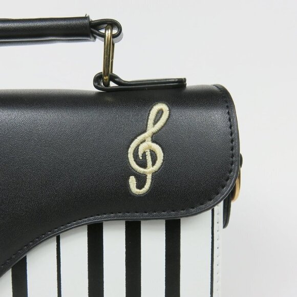 Piano Purse - Black & White HandBag - Crossbody - Christmas Gift - Faux Leather  - Picture 3 of 11